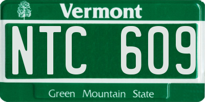 VT license plate NTC609