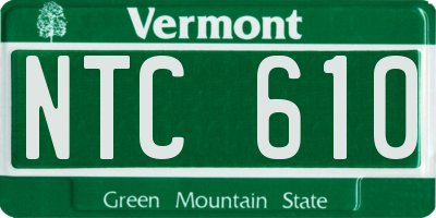 VT license plate NTC610