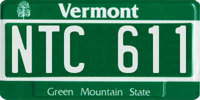 VT license plate NTC611