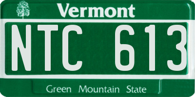 VT license plate NTC613