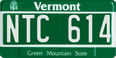 VT license plate NTC614