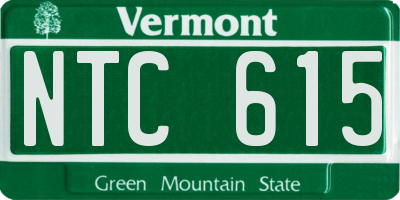 VT license plate NTC615