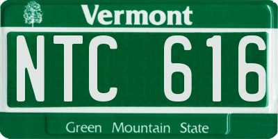 VT license plate NTC616