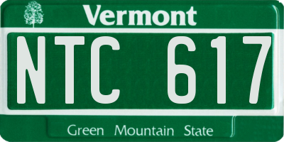 VT license plate NTC617