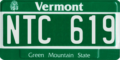 VT license plate NTC619