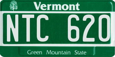 VT license plate NTC620