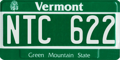 VT license plate NTC622