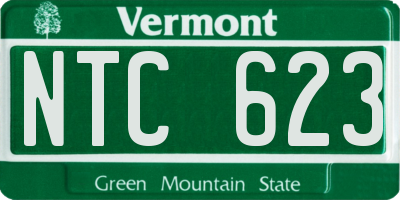 VT license plate NTC623