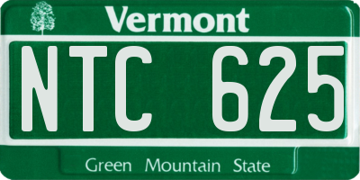 VT license plate NTC625