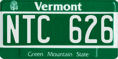 VT license plate NTC626