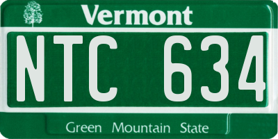 VT license plate NTC634