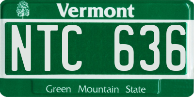 VT license plate NTC636