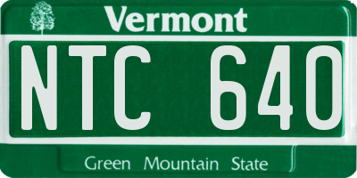 VT license plate NTC640