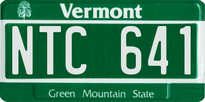 VT license plate NTC641