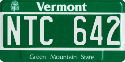 VT license plate NTC642