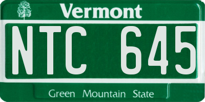 VT license plate NTC645