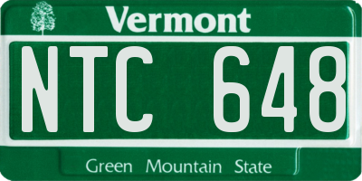 VT license plate NTC648