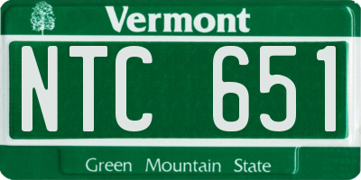 VT license plate NTC651