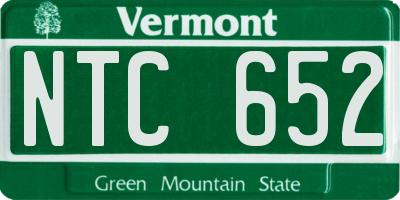 VT license plate NTC652