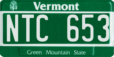 VT license plate NTC653