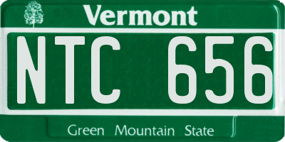 VT license plate NTC656