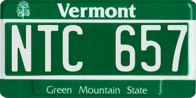 VT license plate NTC657
