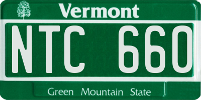 VT license plate NTC660