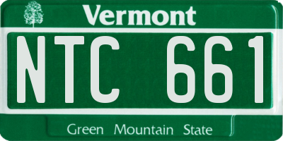 VT license plate NTC661