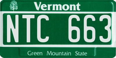 VT license plate NTC663