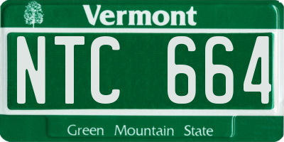 VT license plate NTC664