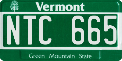 VT license plate NTC665