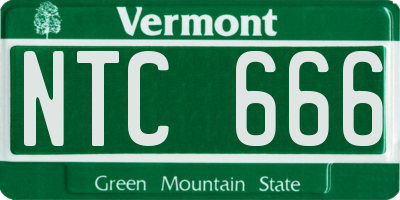 VT license plate NTC666
