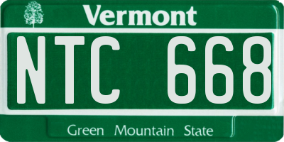 VT license plate NTC668