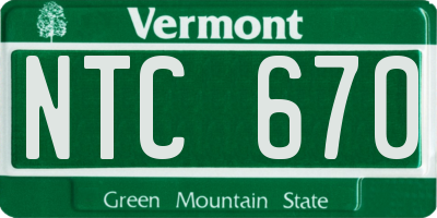 VT license plate NTC670