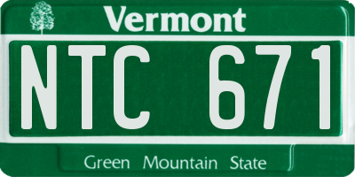 VT license plate NTC671