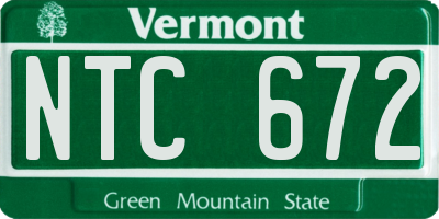 VT license plate NTC672