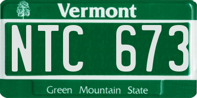 VT license plate NTC673