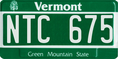 VT license plate NTC675
