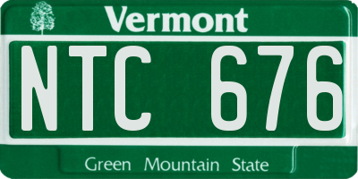 VT license plate NTC676