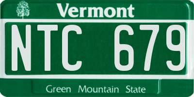 VT license plate NTC679