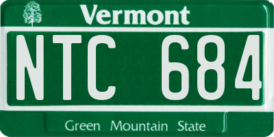 VT license plate NTC684