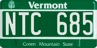 VT license plate NTC685