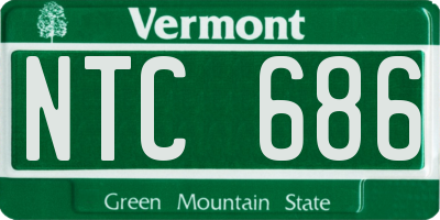 VT license plate NTC686