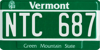 VT license plate NTC687