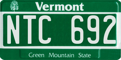 VT license plate NTC692
