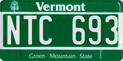 VT license plate NTC693