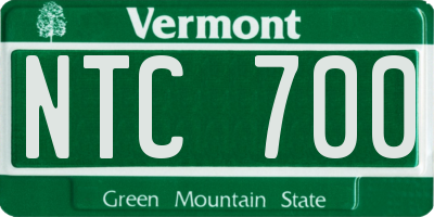 VT license plate NTC700