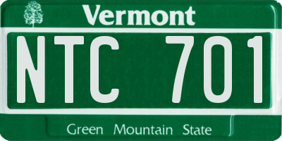 VT license plate NTC701