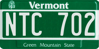 VT license plate NTC702