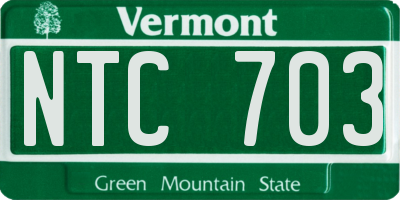 VT license plate NTC703